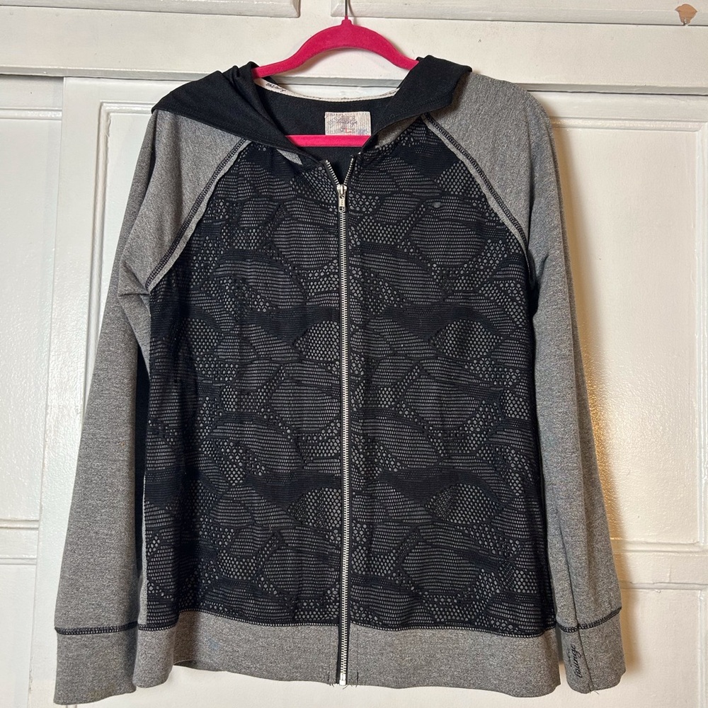 Black and Gray Zip-Up Hoodie